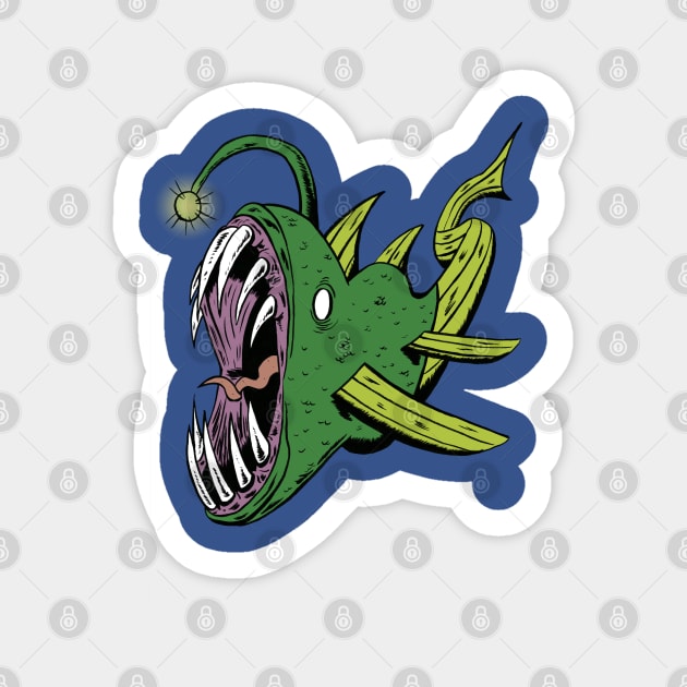 Monster Fish Sticker by Black Snow Comics